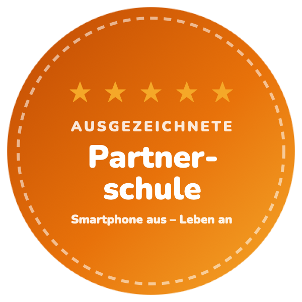 Partnerschul-Siegel · Smartphone aus – Leben an